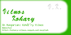 vilmos kohary business card